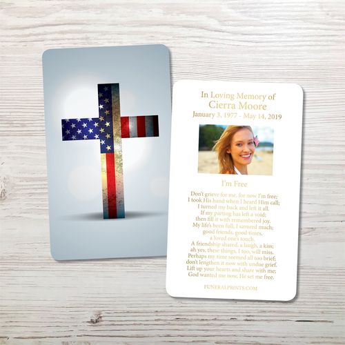 Show details for American Cross Gold Foil Memorial Card