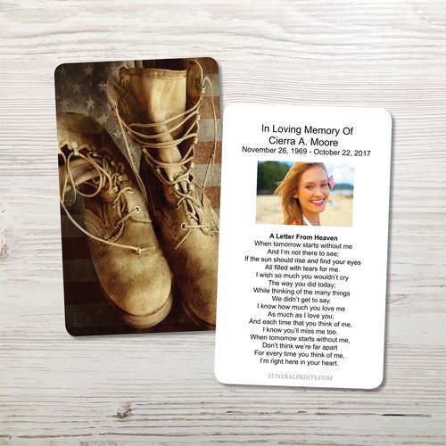 Show details for Flag & Boots 2 Memorial Card