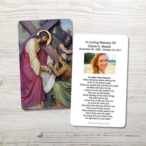 Show details for Jesus Carrying Cross 2 Memorial Card