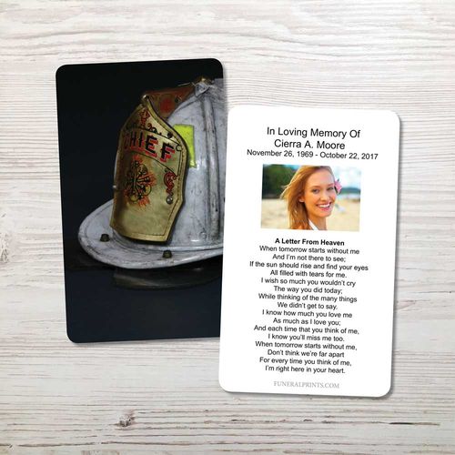 Show details for Fire Helmet Memorial Card