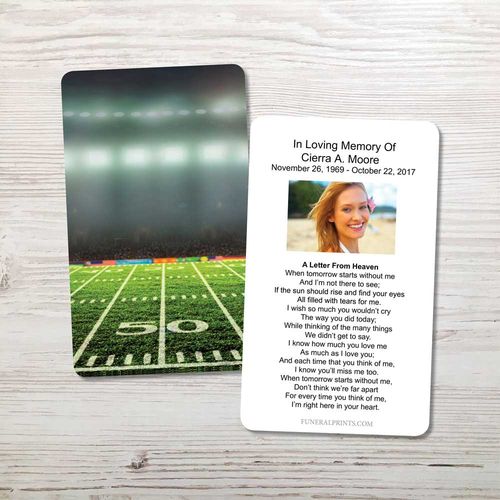 Show details for Football Field Memorial Card