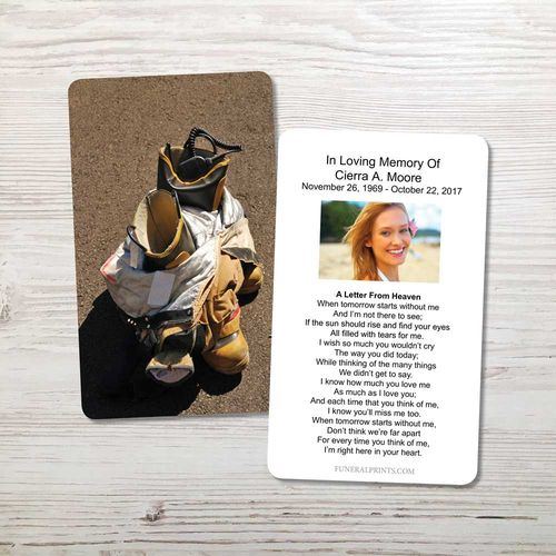Show details for Fireman Boots Memorial Card