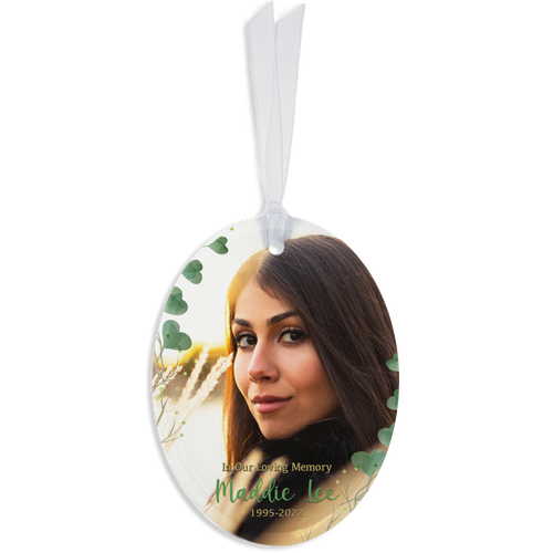 Show details for Heart Leaf Oval Ornament