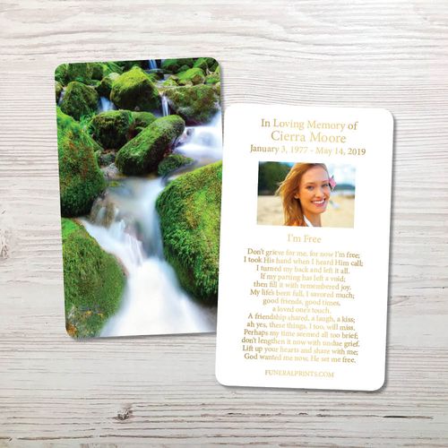 Show details for Moss on the Rocks Gold Foil Memorial Card