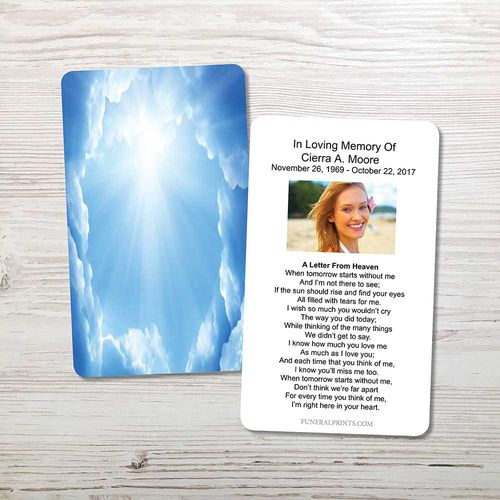 Show details for Blue Clouds Memorial Card