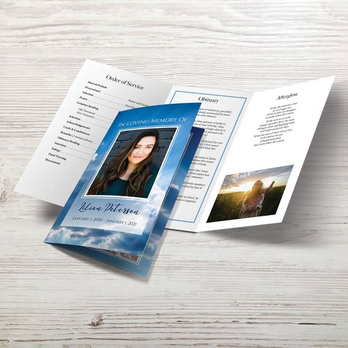 Show details for Blue Clouds Trifold Program