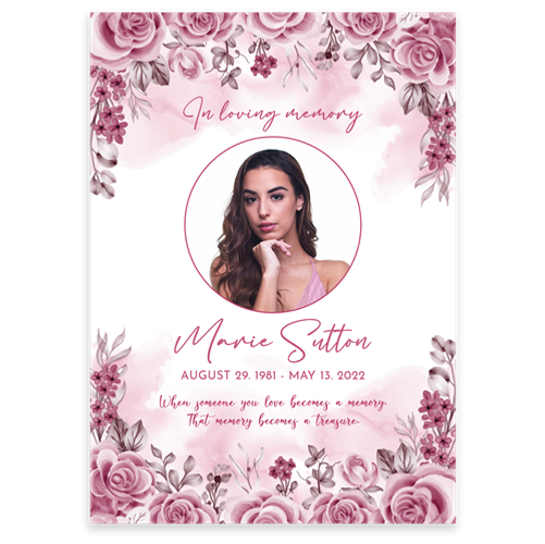 Show details for Pink Floral Border Announcement