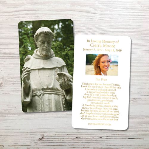 Show details for Saint Francis of Assisi Gold Foil Memorial Card