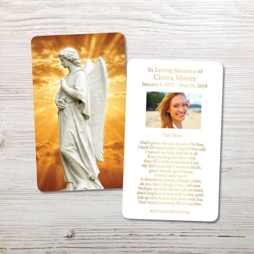 Show details for Angel 1 Gold Foil Memorial Card