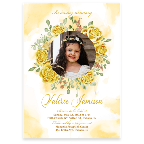Show details for Yellow Floral Invitation