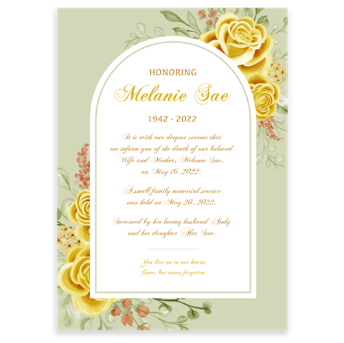 Show details for Yellow Floral Border Announcement