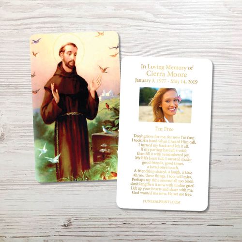 Show details for St. Francis 2 Gold Foil Memorial Card