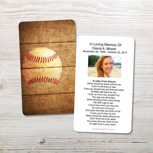 Show details for Baseball Memorial Card