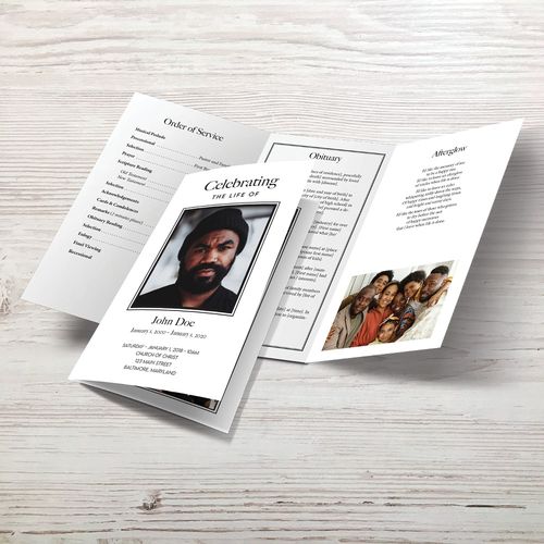 Show details for Modern White Trifold Program