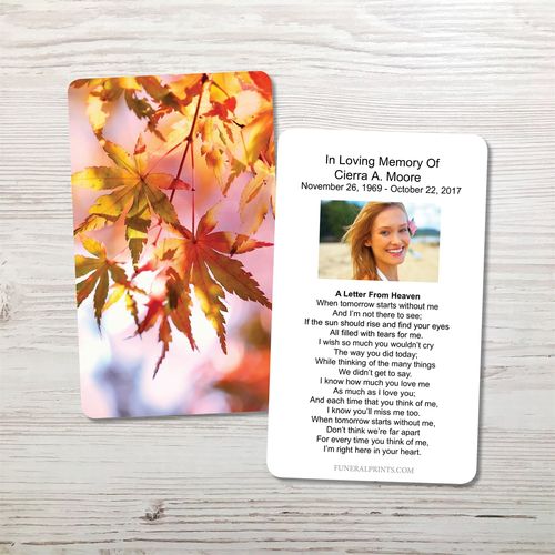 Show details for Leaves of Fall Memorial Card