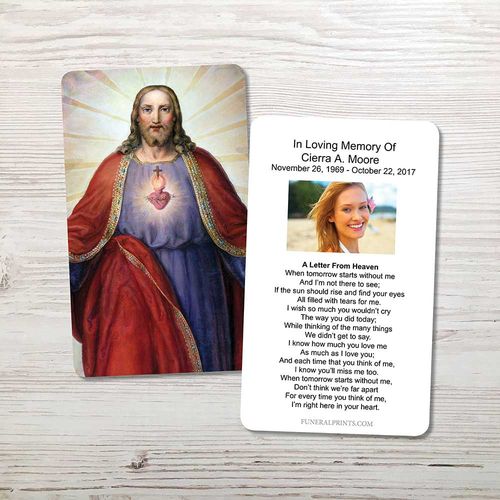 Show details for Jesus Sacred Heart Memorial Card
