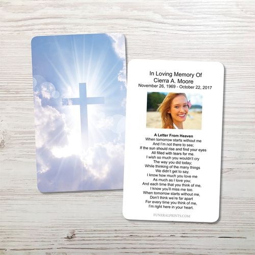 Show details for Cross in the Clouds Memorial Card