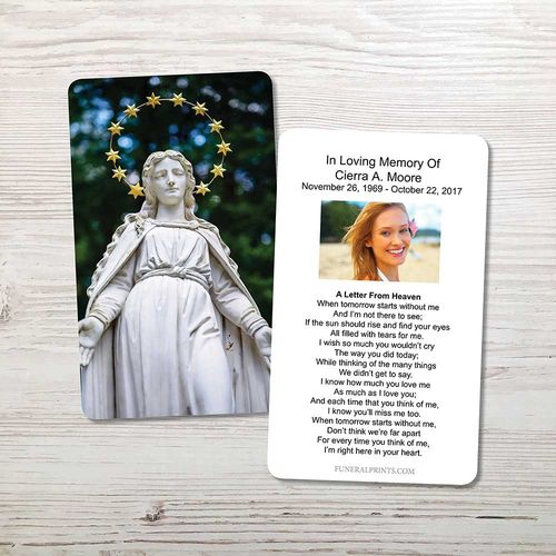 Show details for Statue of Virgin Memorial Card