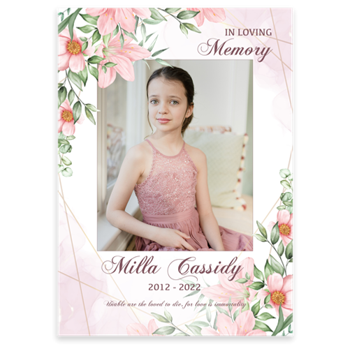 Show details for Pink Gold Floral Announcement