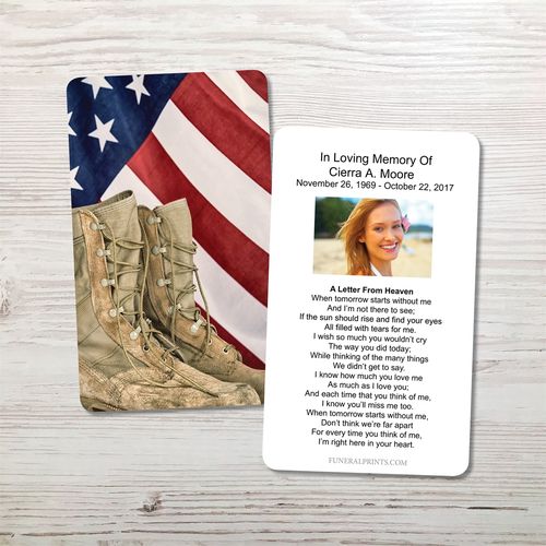 Show details for Flag & Boots Memorial Card