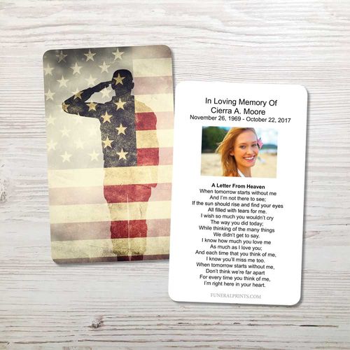 Show details for Soldier Saluting Memorial Card