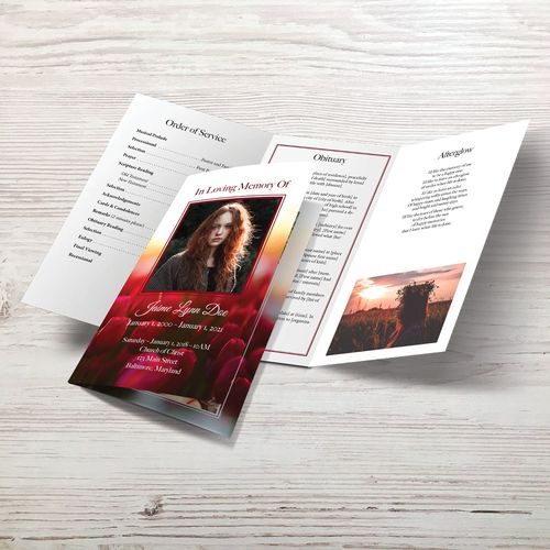 Show details for Red Tulip Trifold Program