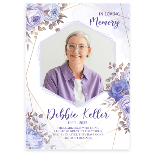 Show details for Purple Gold Floral Announcement