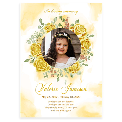 Show details for Yellow Floral Announcement