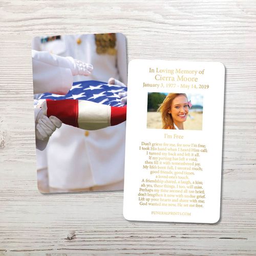 Show details for Final Honors Gold Foil Memorial Card