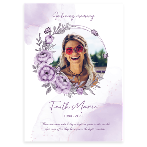 Show details for Purple Floral Announcement