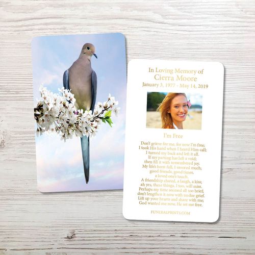 Show details for Dove Gold Foil Memorial Card