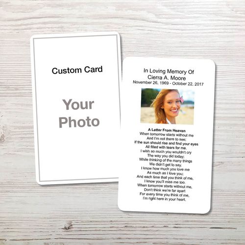 Show details for Custom Gold Foil Memorial Card