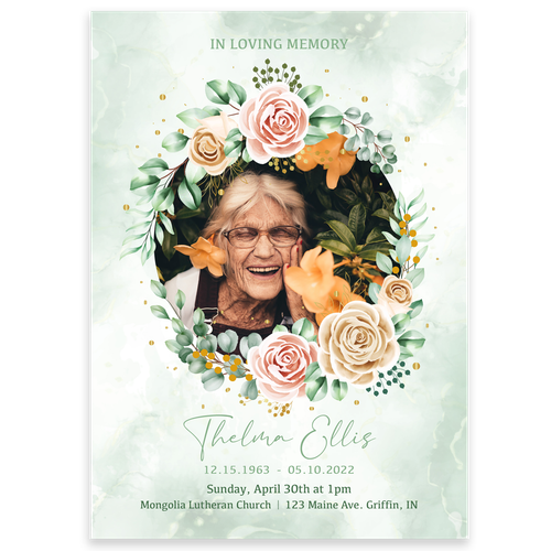 Show details for Multi Gold Floral Invitation
