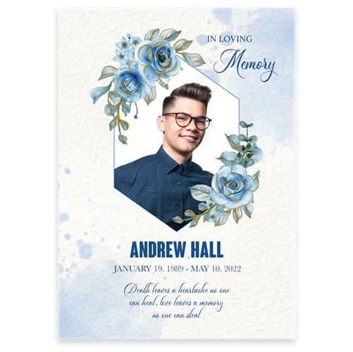 Show details for Blue Floral Announcement