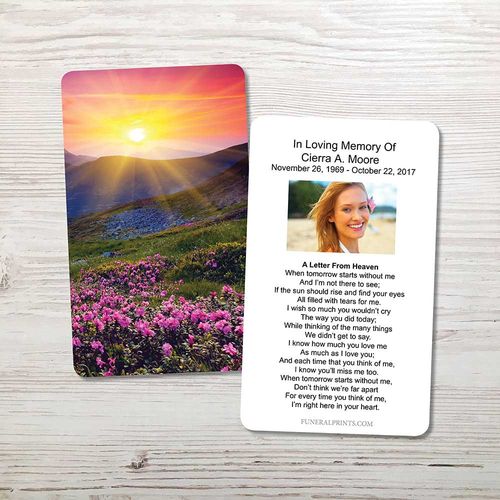 Show details for Purple Field Memorial Card
