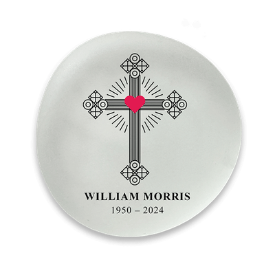 Show details for Frosted Cross Memorial Magnets