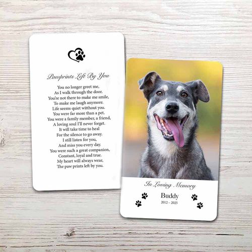 Show details for Paw Print Memorial Card