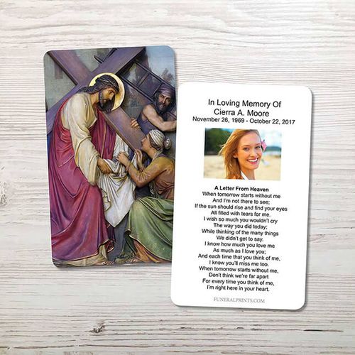 Show details for Jesus Carrying Cross 2 Memorial Card