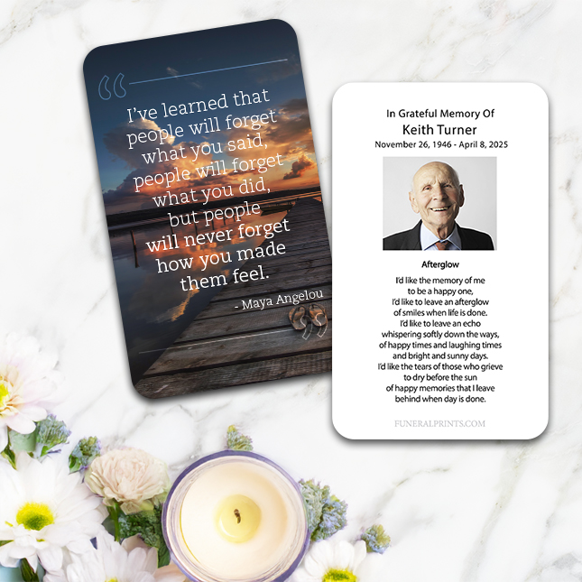 Show details for Never Forget Quote Prayer Card