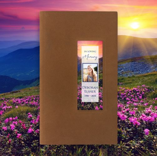 Show details for Purple Fields Guest Book - Brown
