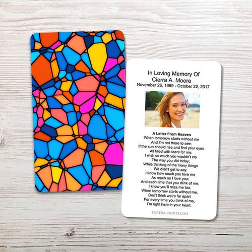 Show details for Vibrant Mosaic Memorial Card