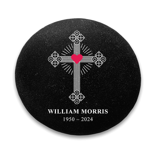 Show details for Frosted Black Cross Memorial Stones