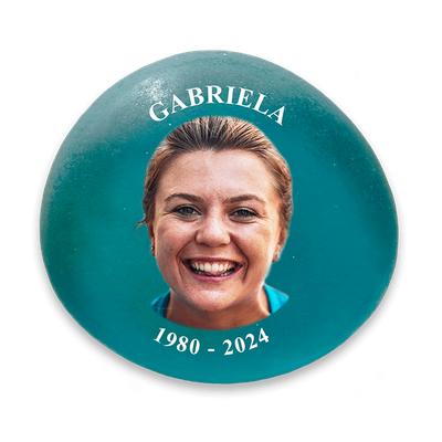 Show details for Frosted Teal Photo Memorial Stones