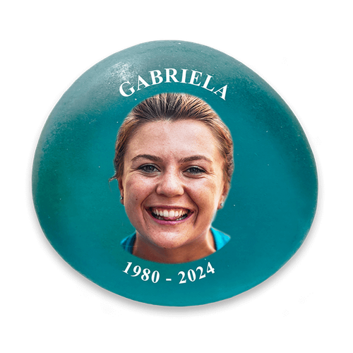 Show details for Frosted Teal Photo Memorial Stones