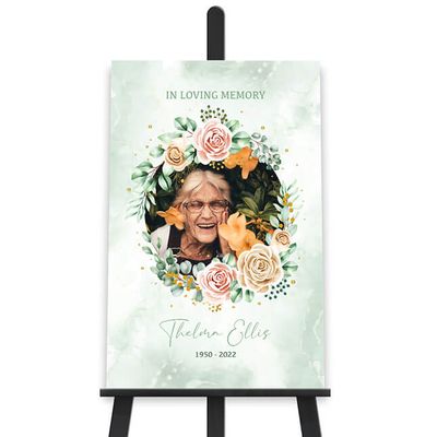Show details for Multi Gold Floral Poster