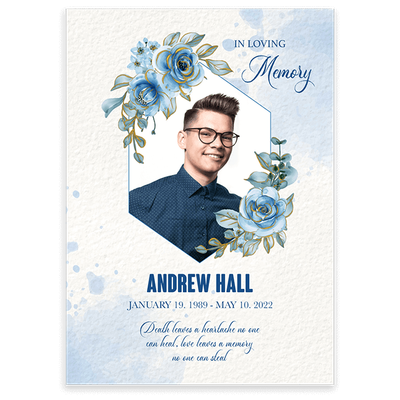 Show details for Blue Floral Announcement