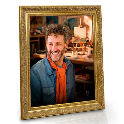 Show details for Framed Memorial Portrait - Artist Haven Lifescape Background