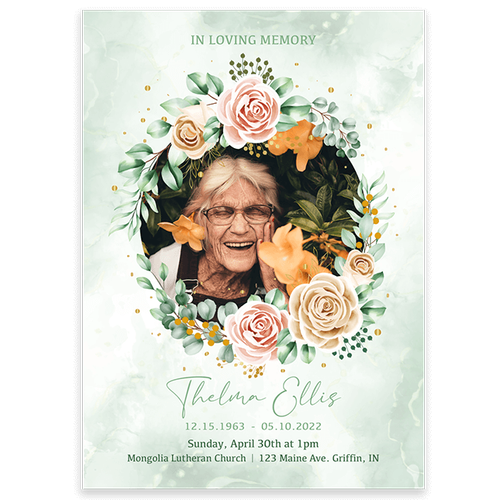 Show details for Multi Gold Floral Invitation
