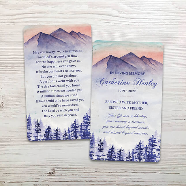 Show details for Blue Trees Memorial Card