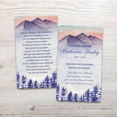 Show details for Blue Trees Memorial Card